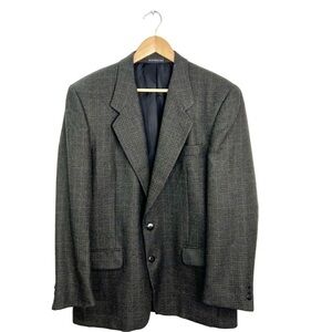Vintage preppy academia union made Alpaca wool plaid blazer jacket 40 R